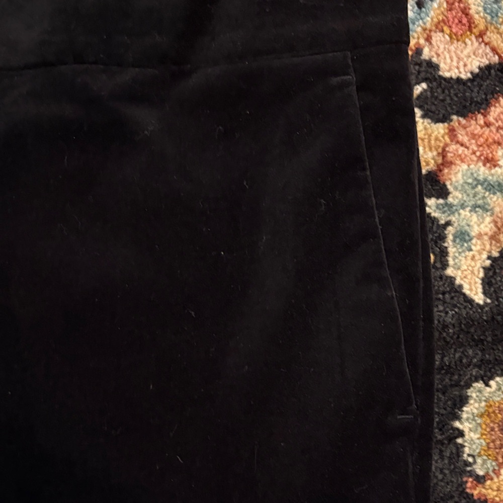 Ann Taylor Elegant Black Velvet Cuffed Ankle Pants - Picture 6 of 9